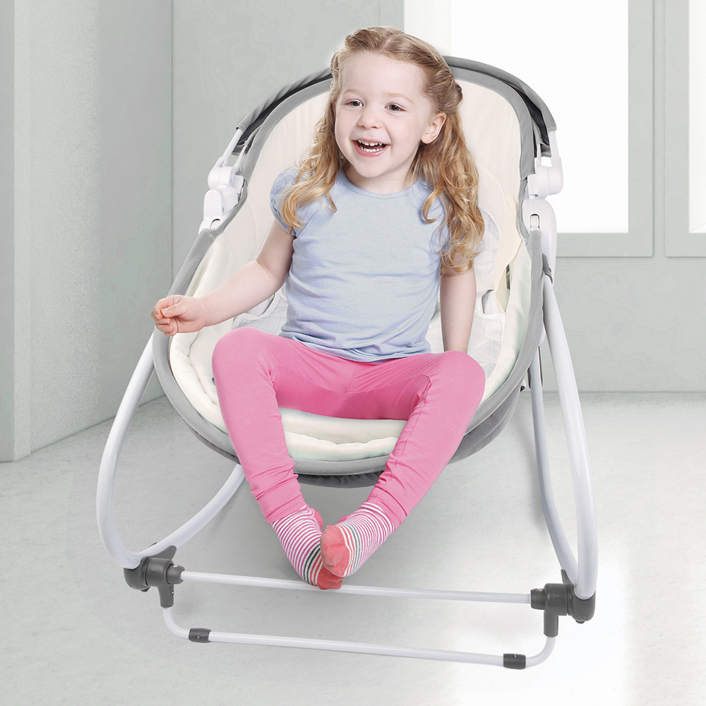 Teknum Rocker Bassinet with Awning & Mosquito Net 5-In-1- Pink | Nahdi
